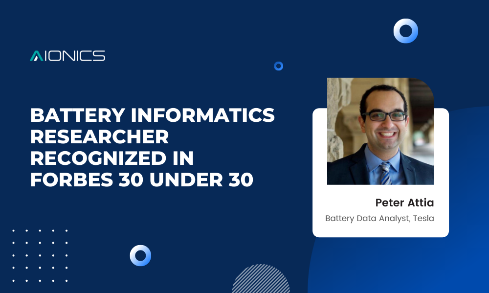 Battery informatics researcher recognized in Forbes 30 Under 30