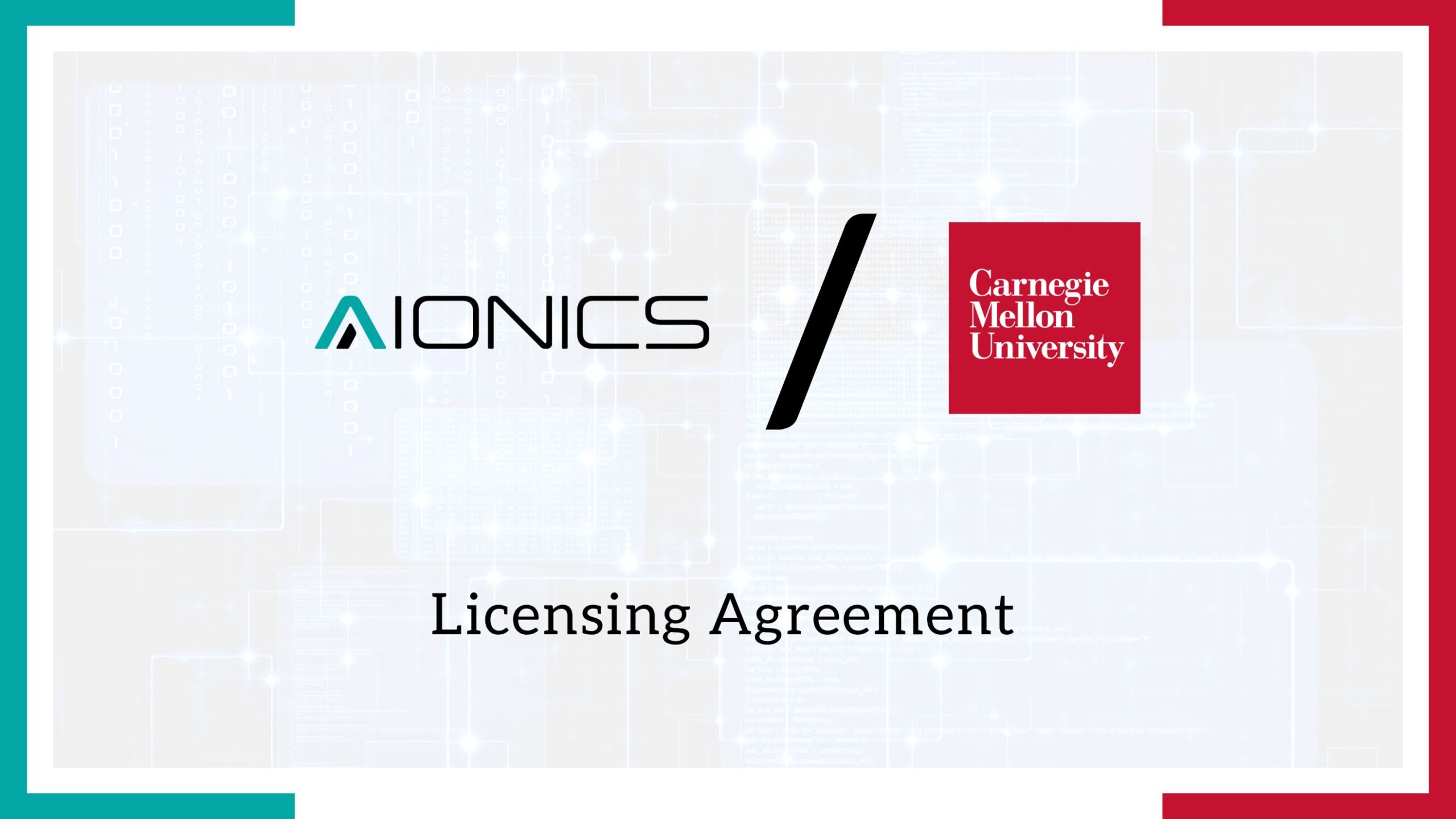 Aionics, Inc. and Carnegie Mellon University Announce Licensing Agreement for Breakthrough Battery Electrolyte Design Software